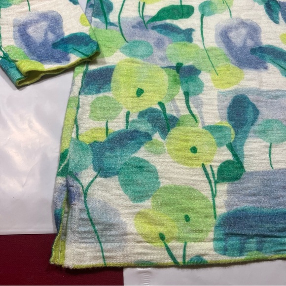 Mansted White Blue Lime Green GALINA knit Sweater Tunic Pullover Cotton Preppy L - Picture 11 of 16